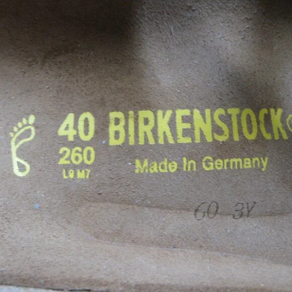 Birkenstock GIZEH Waxy Leather Tobacco Brown w/ Aqua Sole. 40 R US W 9 M 7 - Picture 10 of 13